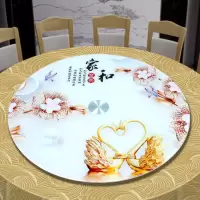 钢化玻璃转盘饭店餐桌可旋转台面家用圆桌面底座圆形桌面防爆转盘