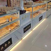 面包柜面包展示柜桃酥柜糕点柜中岛展示柜边柜玻璃商用实木饼干架