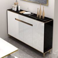 轻奢岩板餐边柜碗柜收纳餐具柜客厅柜子靠墙储物柜家用酒柜置物柜