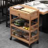 带抽屉厨房置物架多层火锅店菜架子可移动商用餐车落地带轮小推车