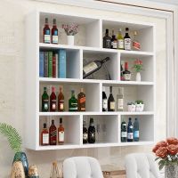 实木墙上置物架客厅挂柜卧室墙壁格子柜壁挂墙面吊柜书架创意酒架