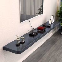 实木电视墙置物架客厅电视机顶盒壁挂装饰墙上电视柜一字型板