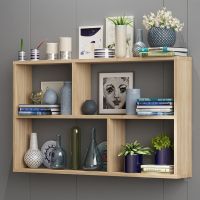 墙上置物架壁挂免打孔书架卧室实木隔板面吊柜客厅电视背景墙壁柜