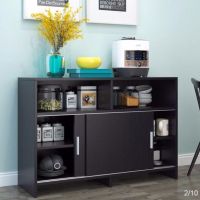 橱柜推拉门餐边柜简约现代茶水柜储物柜微波炉柜厨房柜边柜