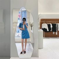 异形镜子全身落地式镜网红拍照贴墙穿衣镜全身镜卧室试衣镜落地镜