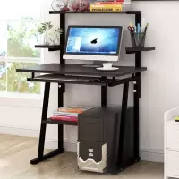 电脑桌台式家用简约小桌子经济型卧室书桌省空间笔记本桌子带书架