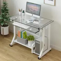小户型钢化玻璃简易电脑台式桌家用现代简约经济型迷你笔记本桌子