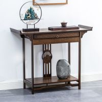 新中式玄关桌窄长条案现代靠墙玄关案台供奉桌子胡桃色实木端景台