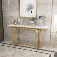 北欧现代简约玄关桌大理石玄关台新中式玄关柜轻奢窄条案铁艺玄关