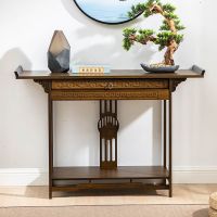 新中式玄关柜玄关小条案实木端景台柜窄长条供桌条几靠墙家用桌子