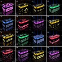 ktv茶几不锈钢led发光钢化玻璃方形包厢卡座酒吧吧台夜店