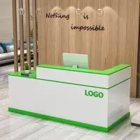 公司前台接待台简约现代收银台小型柜台服装店拐角吧台理发店吧台