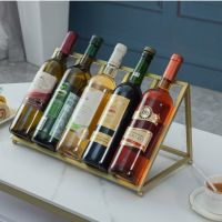 简约现代轻奢红酒架铁艺斜放摆件创意客厅酒柜酒吧葡萄酒展示架子