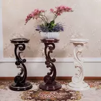 欧式花架落地花几多层客厅简约阳台电视柜边花架白色美式乡村深色