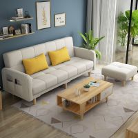 北欧布艺沙发客厅小户型简约现代可折叠懒人沙发床二用服装店