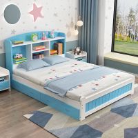实木儿童床男孩女孩1米床多功能单人床1.5米公主床带书架小孩床