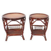 圆形小茶几小桌子藤编手工藤制品茶几组合直径50cm60cm