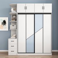 简易衣柜家用卧室简易组装卧室家具柜子实木推拉门储物柜出租房用