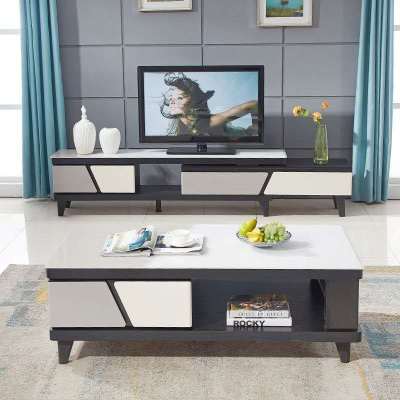 约现代风格茶几电视柜可伸缩款家具组合套装适合大中小户型