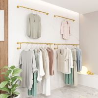 金色服装店展示架上墙侧挂壁挂式组合货架简约女装衣架童装陈列架