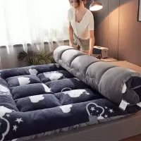 加厚保暖羊羔绒床垫子双人榻榻米床褥学生宿舍垫被防滑可折叠垫子