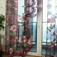 田园风大牡丹花成品窗纱客厅窗纱卧室阳台飘窗帘推荐