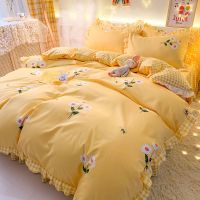 韩式公主风床裙床单四件套加厚亲肤棉单人双人床裙床罩裸睡