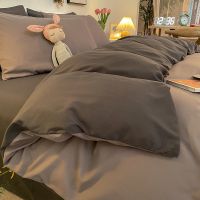 水洗棉床单四件套夏季冰丝简约北欧风床上三件套被套宿舍单人