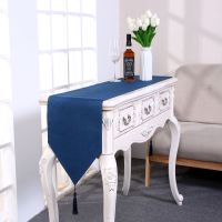 双面通用色桌旗现代简约美式餐桌布电视柜盖布茶几布鞋柜盖布