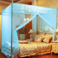 精品宫廷蚊帐单门落地加粗支架单开门蚊帐双人家用1.5m1.8米1.0m