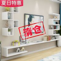 墙上置物架现代简约壁挂电视背景墙装饰柜客厅影视墙实木隔板书架