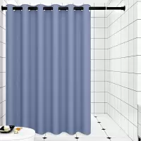 大孔浴帘套装免打孔卫生间隔断帘浴室防水防霉浴帘布罗马杆窗帘