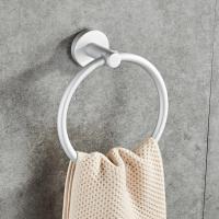 毛巾环吊环圆形毛巾圈太空铝擦手小毛巾架手巾圈浴巾浴室环形拉环