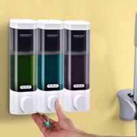 免打孔壁挂式手按单双头皂液器酒店洗发水沐浴露洗手液瓶盒