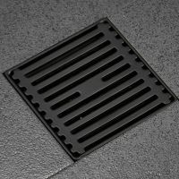 加厚304不锈钢地漏黑色方型竹排地漏厕所浴房阳台大排量防臭地漏