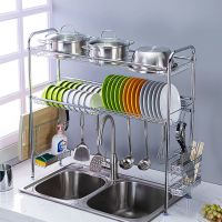 厨房置物架碗碟架沥水架不锈钢收纳架水槽洗水池上方用品家用大全