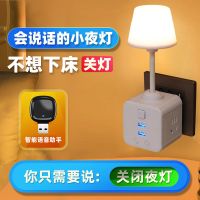 智能语音插电式台灯 带插座usb快充房间卧室床头灯家用装饰小夜灯