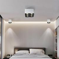 普瑞led明装筒灯无主灯cob射灯客厅照明高显指斗胆灯方形四头