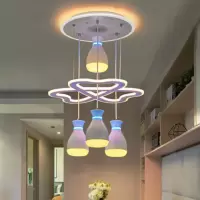 新款铁艺led餐厅吊灯现代吧台灯轻奢卧室北欧吊灯客厅玄关吊线灯