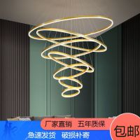 复式楼大吊灯后现代简约北欧灯具别墅楼梯吊灯轻奢灯饰网红客厅灯