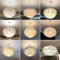 卧室吊灯温馨浪漫北欧创意客厅灯ins网红少女主卧儿童房羽毛灯饰