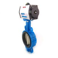 气动对夹蝶阀d671x-16中线软密封球墨蝶阀dn50 65 80 100 150水阀