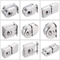 304不锈钢免打孔无框玻璃门锁玻璃门插销店面浴室玻璃门插销地锁