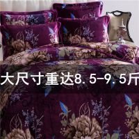 加厚保暖床裙款牛奶绒金貂绒四件套珊瑚绒加绒金貂绒被套三件套