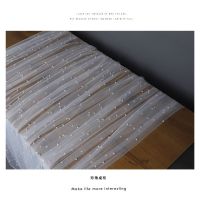 甜品台珍珠网纱白色背景桌布ins少女心拍照摄影挂布婚礼装饰道具