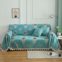 雪尼尔加厚防滑布防尘沙发套罩单双人沙发全盖布四季用沙发巾