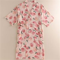 和服日式睡衣女夏季棉纱布睡裙日系甜美薄款睡袍浴袍汗蒸服长款