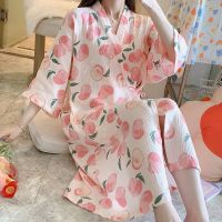 睡裙女夏季棉纱布和服睡袍春秋薄款日系汗蒸服日式浴袍夏天睡衣