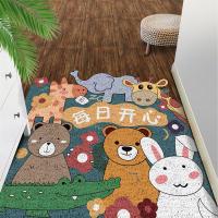 进门卡通可裁剪入户门地垫丝圈玄关入门门口脚垫pvc地毯门垫