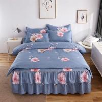 好床裙四件套亲肤棉被套床罩床单被罩韩版公主风床上用品夏天
